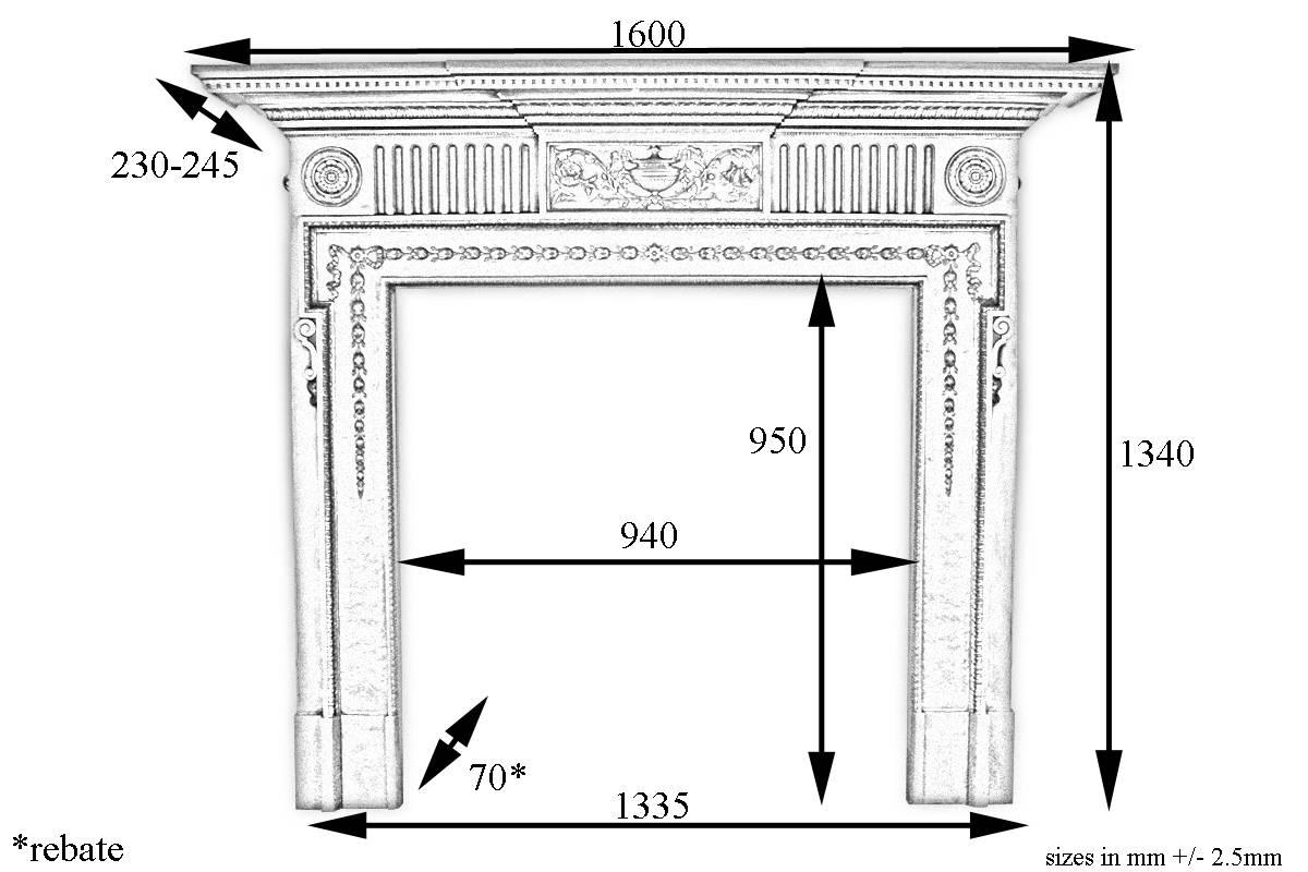 neo classical style cast iron fireplace