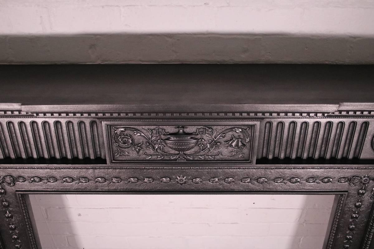 19th Century Victorian Neoclassical Cast Iron Fireplace Surround In Excellent Condition In Manchester, GB