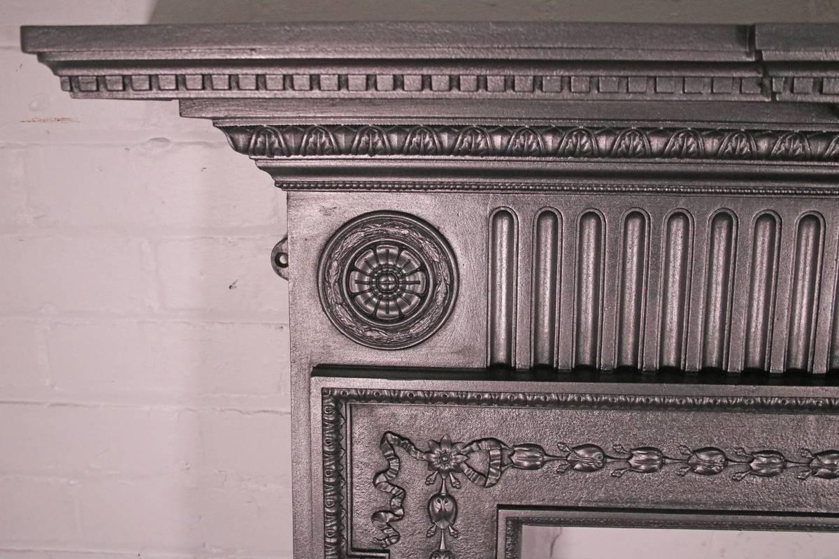 19th Century Victorian Neoclassical Cast Iron Fireplace Surround 1