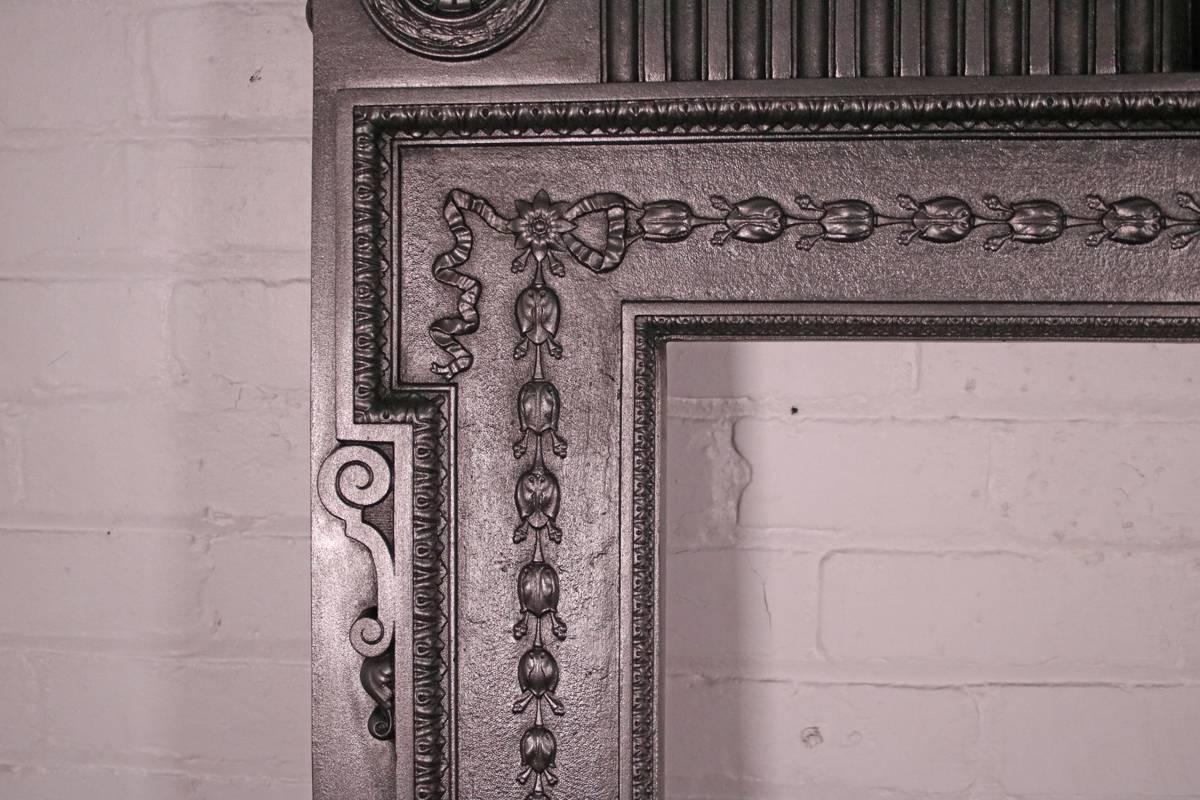 19th Century Victorian Neoclassical Cast Iron Fireplace Surround 2