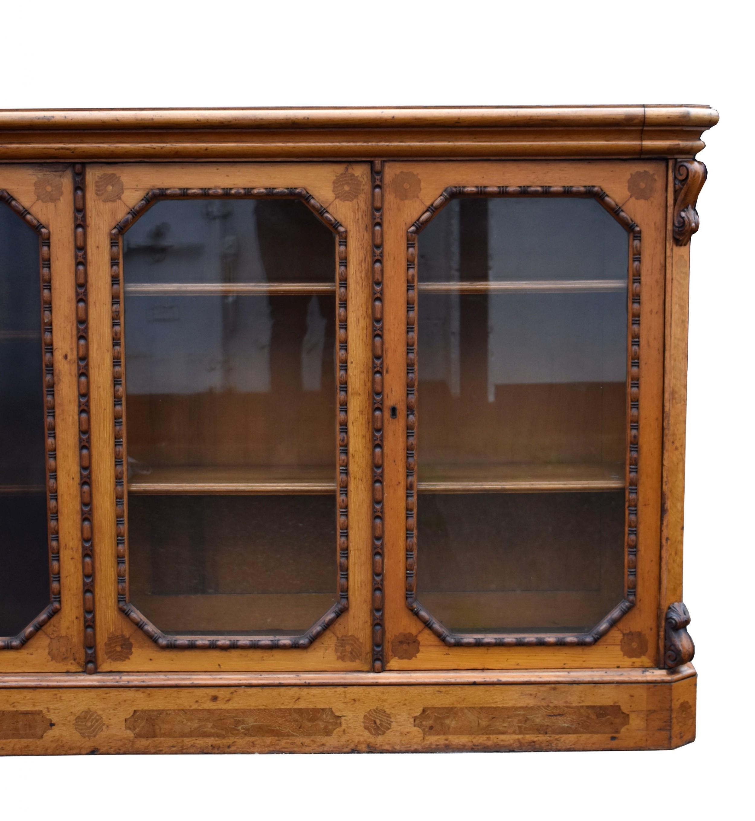 19th Century Victorian Oak and Walnut Bookcase 1