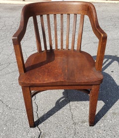 19th Century Victorian Oak Bankers Desk Chair
