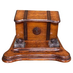 Antique 19th Century, Victorian Oak Desktop Stationary Box