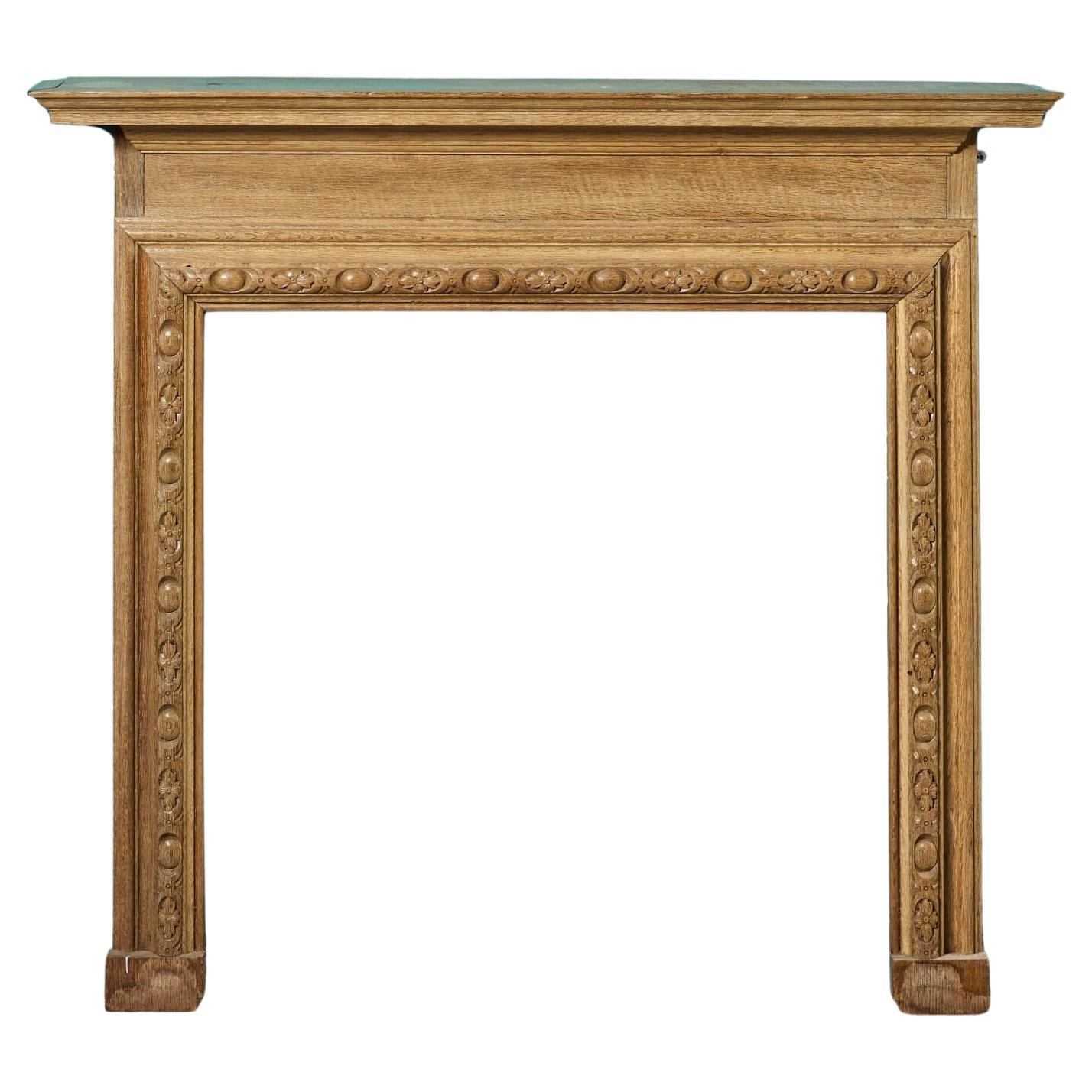 19th Century Victorian Oak Fire Mantel For Sale