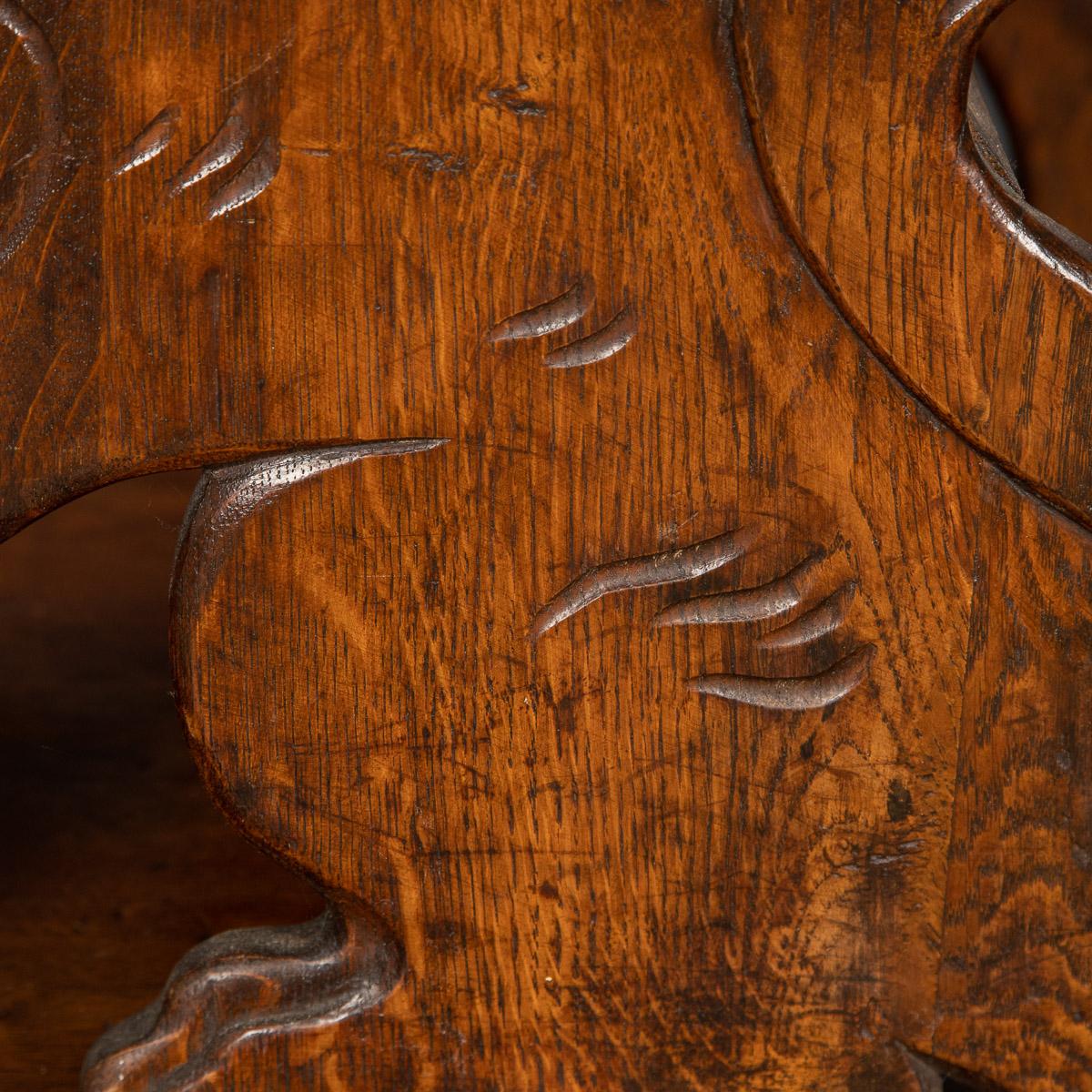 19th Century Victorian Oak Library Steps, Shaped as Lions, c.1880 9