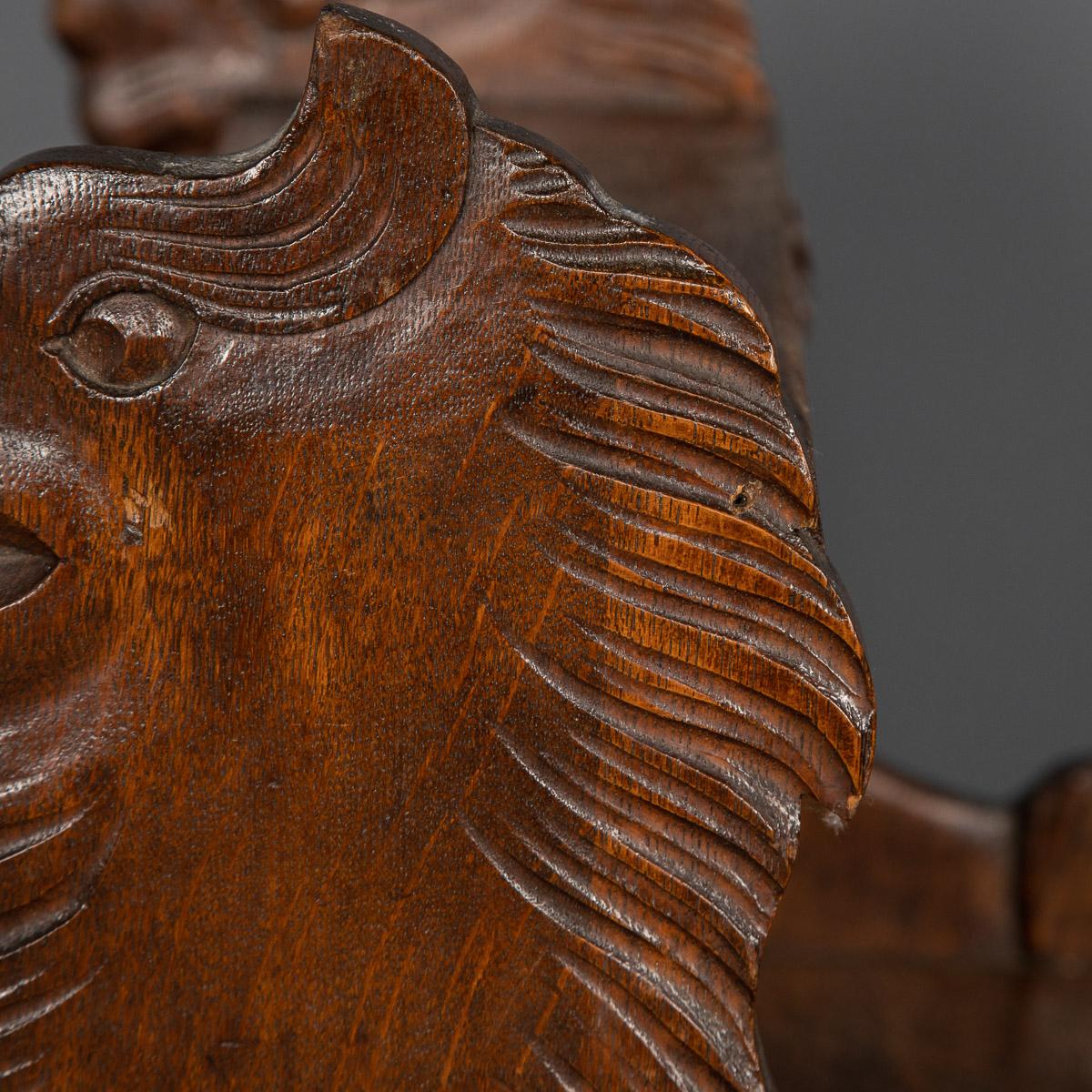 19th Century Victorian Oak Library Steps, Shaped as Lions, c.1880 4