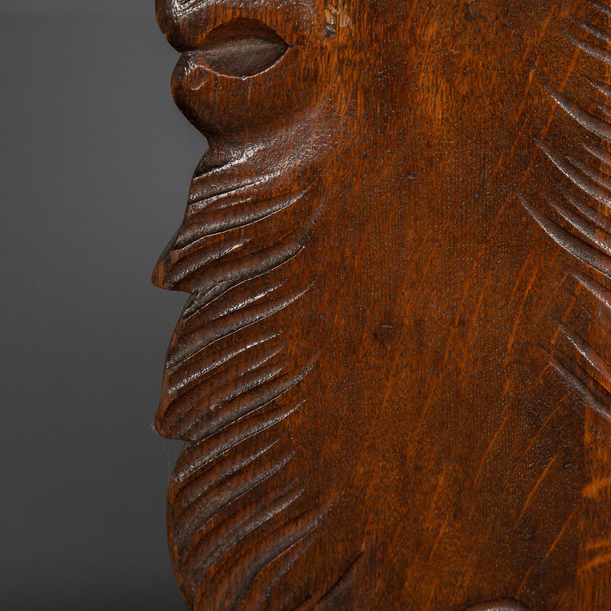 19th Century Victorian Oak Library Steps, Shaped as Lions, c.1880 5