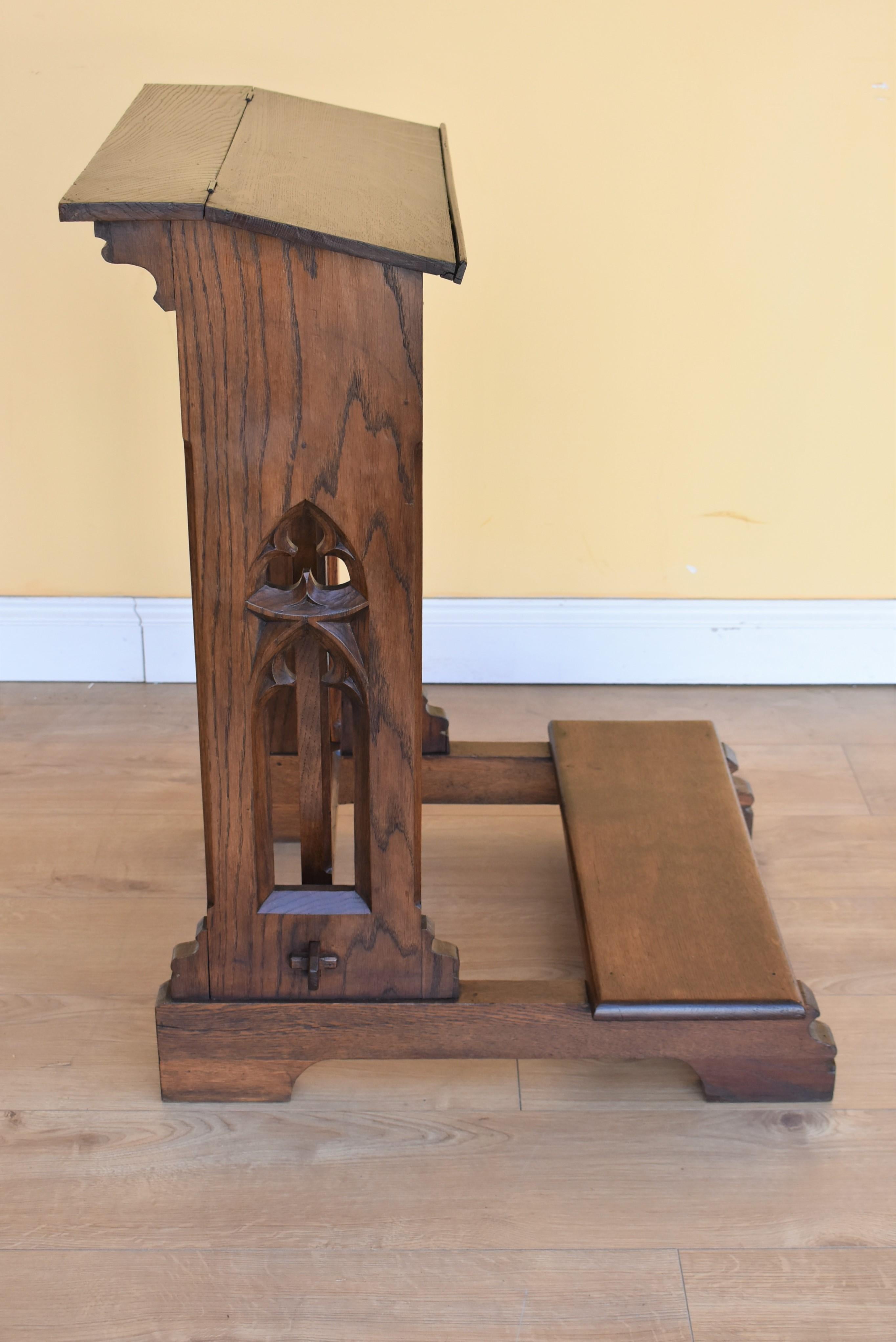 19th Century Victorian Oak Praying Lectern-Reading Stand 5