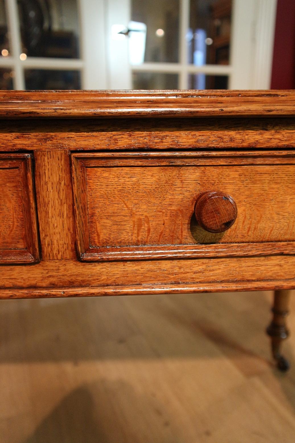 19th Century Victorian Oak Writing Table 1