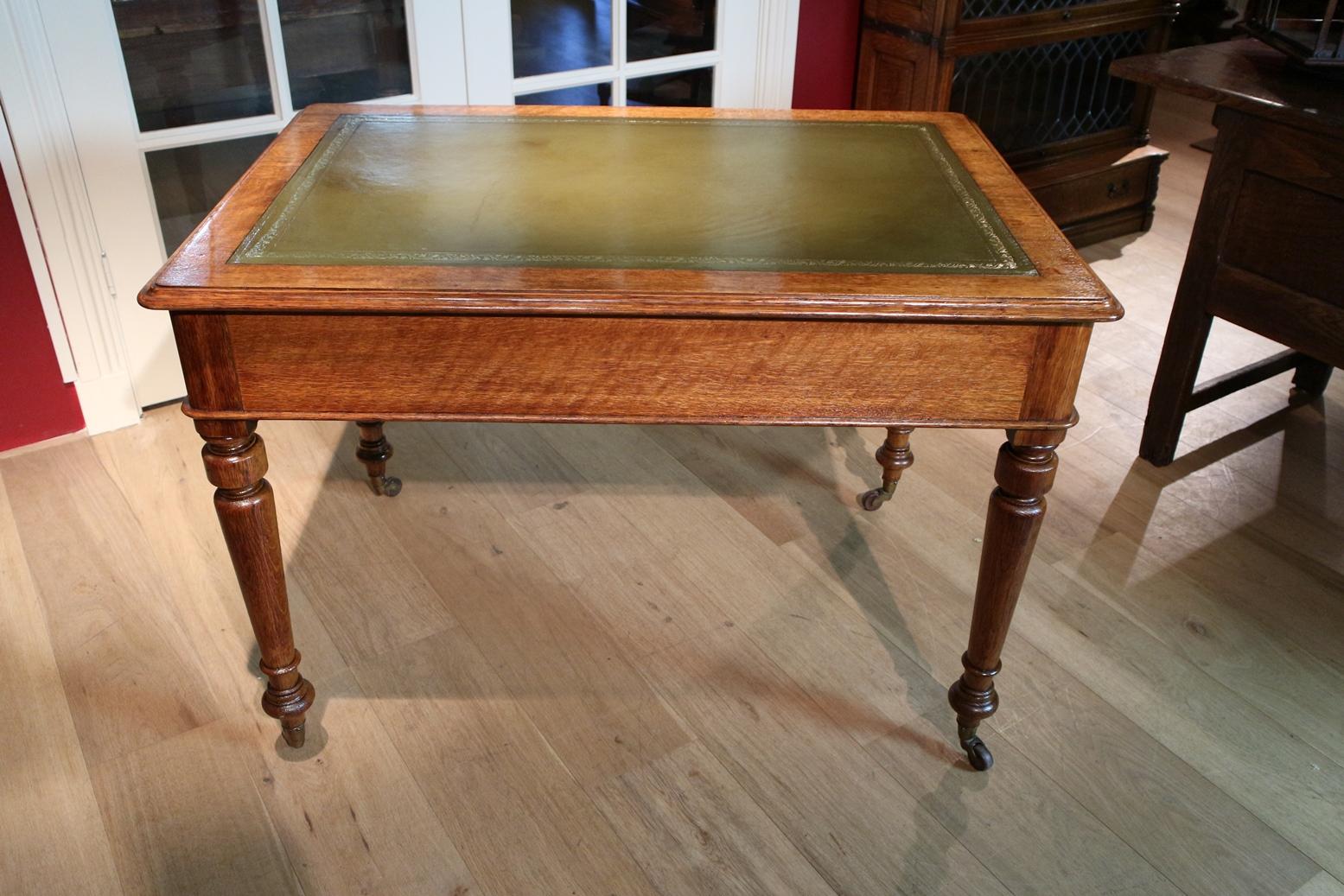 19th Century Victorian Oak Writing Table 3