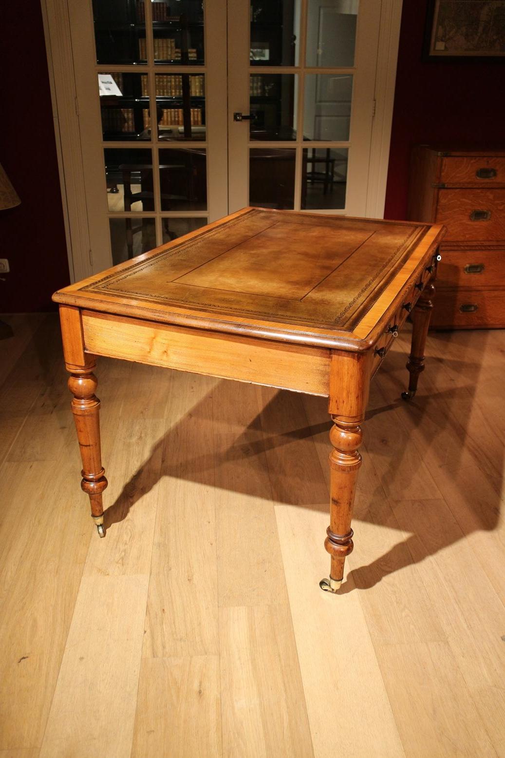 19th Century Victorian Oak Writing Table 3