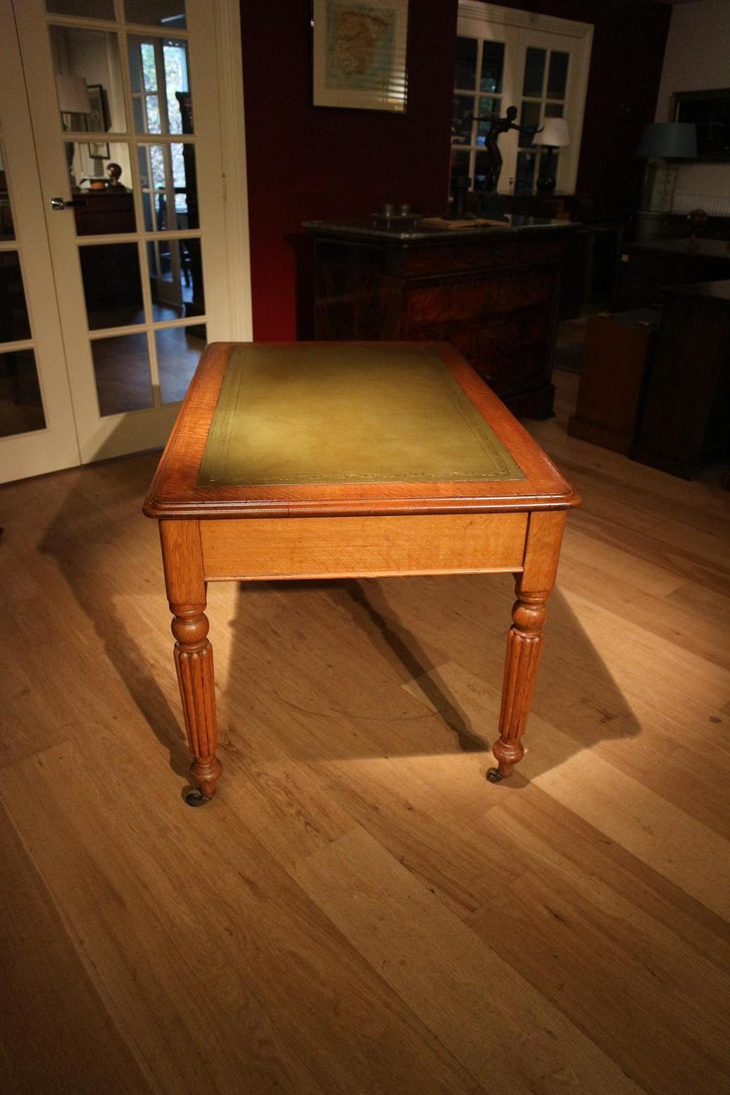 19th Century Victorian Oak Writing Table 4