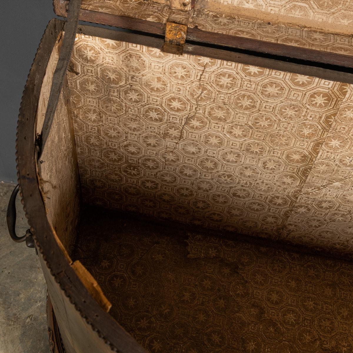 19th Century Victorian Oil Painted Demilune Coach Trunk, circa 1880 5