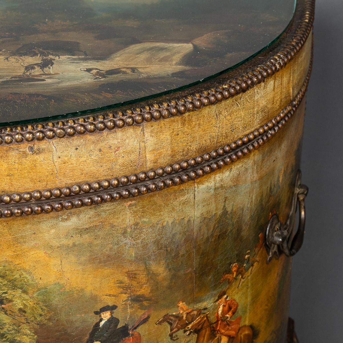 19th Century Victorian Oil Painted Demilune Coach Trunk, circa 1880 6