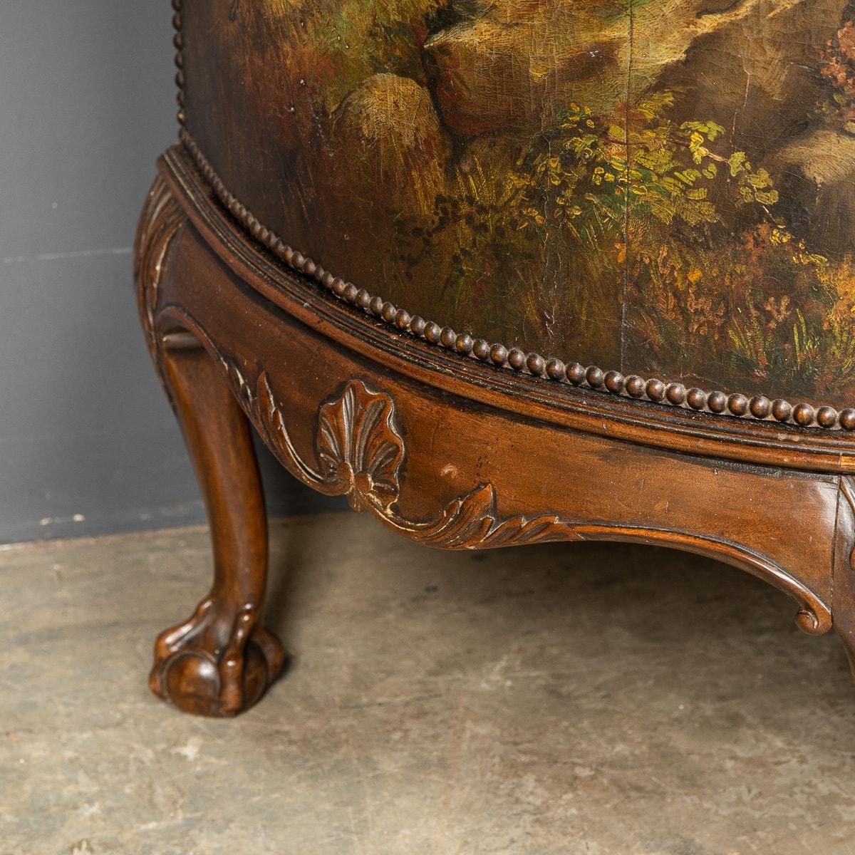 19th Century Victorian Oil Painted Demilune Coach Trunk, circa 1880 10