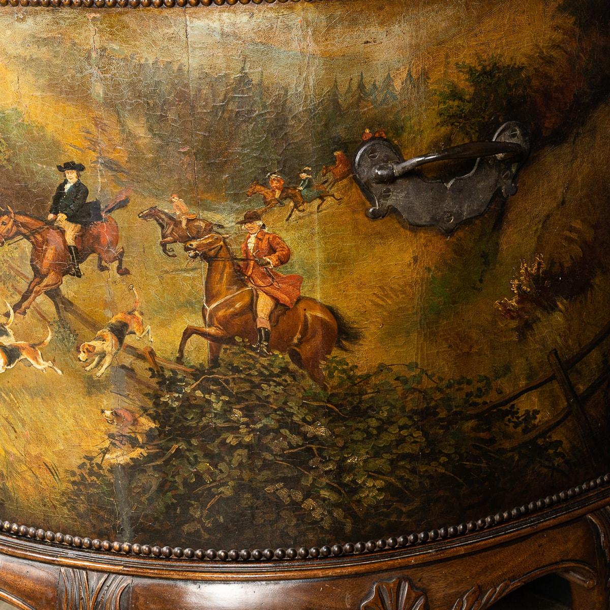 19th Century Victorian Oil Painted Demilune Coach Trunk, circa 1880 11