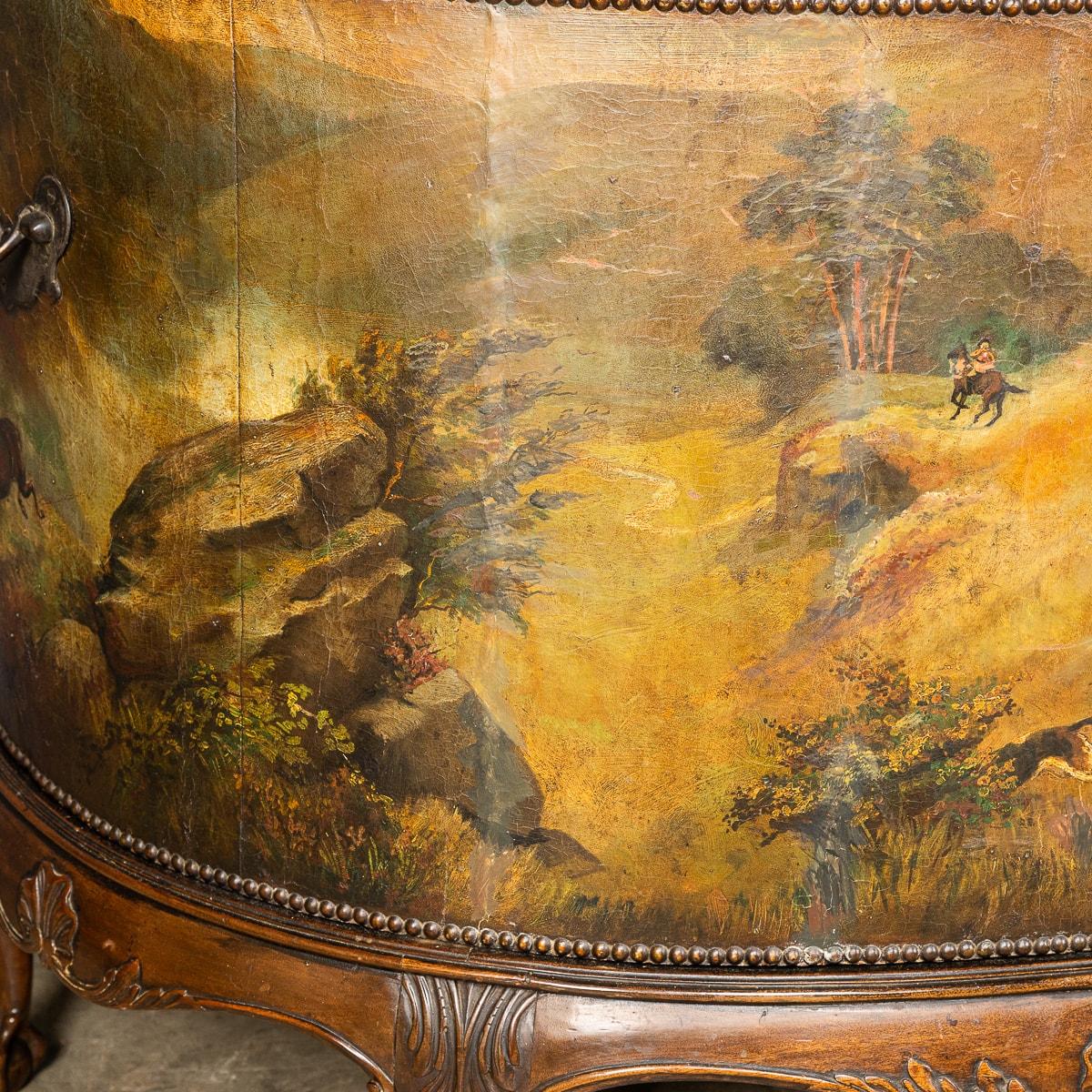 19th Century Victorian Oil Painted Demilune Coach Trunk, circa 1880 14