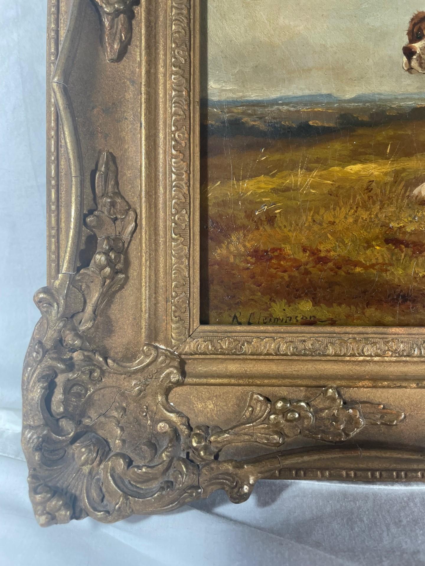 Victorien Peinture à l'huile victorienne du 19e siècle représentant un setter anglais, Robert Cleminson. en vente
