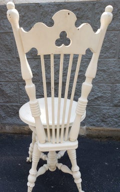 19th Century Victorian Painted Oak Adjustable Music Chair