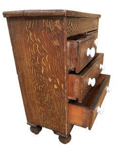 19th Century Victorian Painted Pine Miniature Apprentice Chest of Drawers