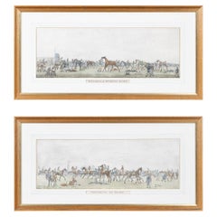 19th Century Victorian Pair of Colour Horse Racing Etchings, C.1870