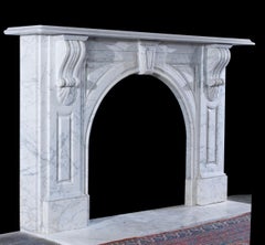 19th Century Victorian Pencil Statuary Marble Fireplace