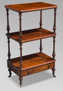 19th Century Victorian Period Burr Walnut Whatnot Étagère