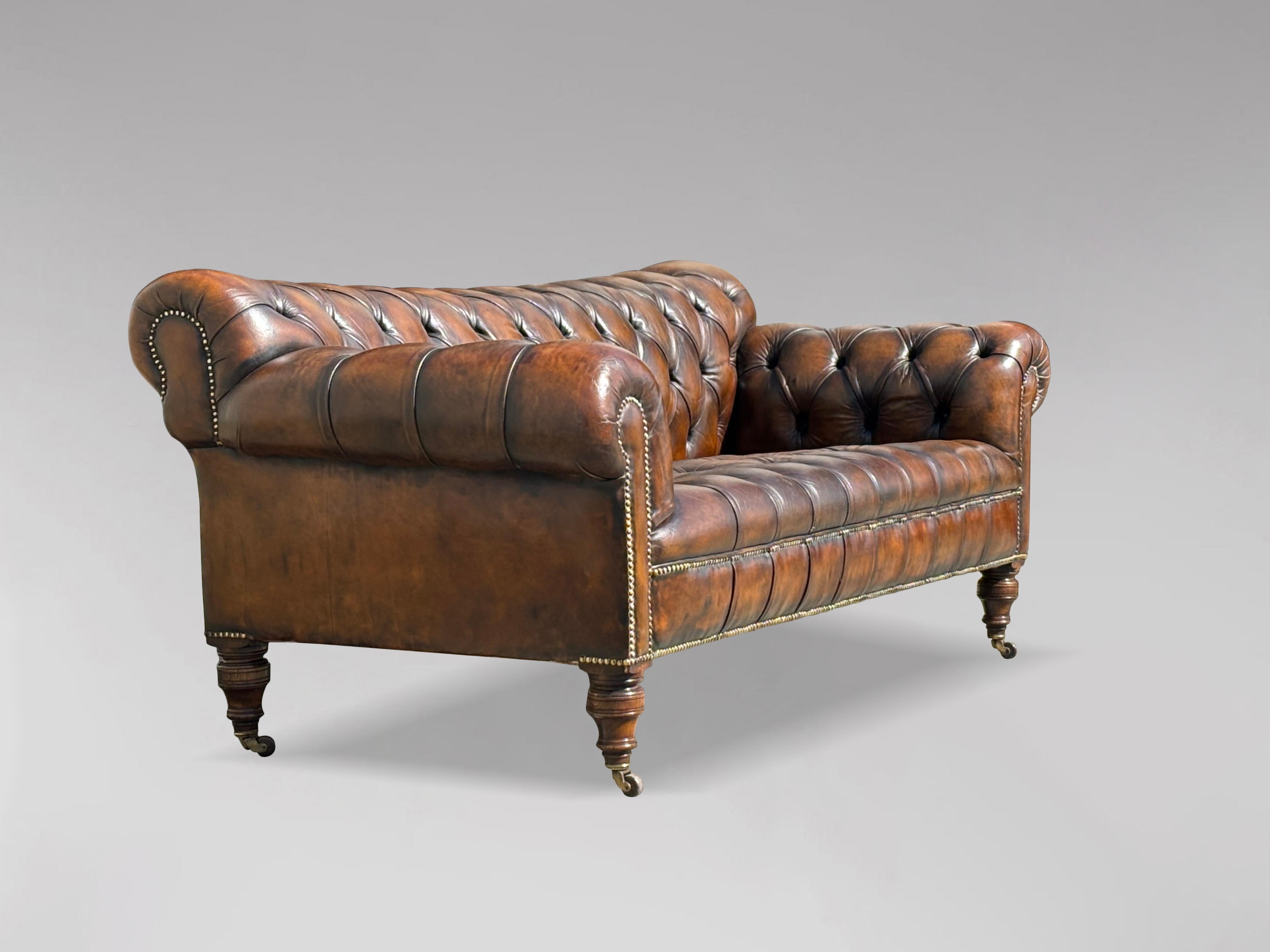 19th Century, Victorian Period Leather Chesterfield 6