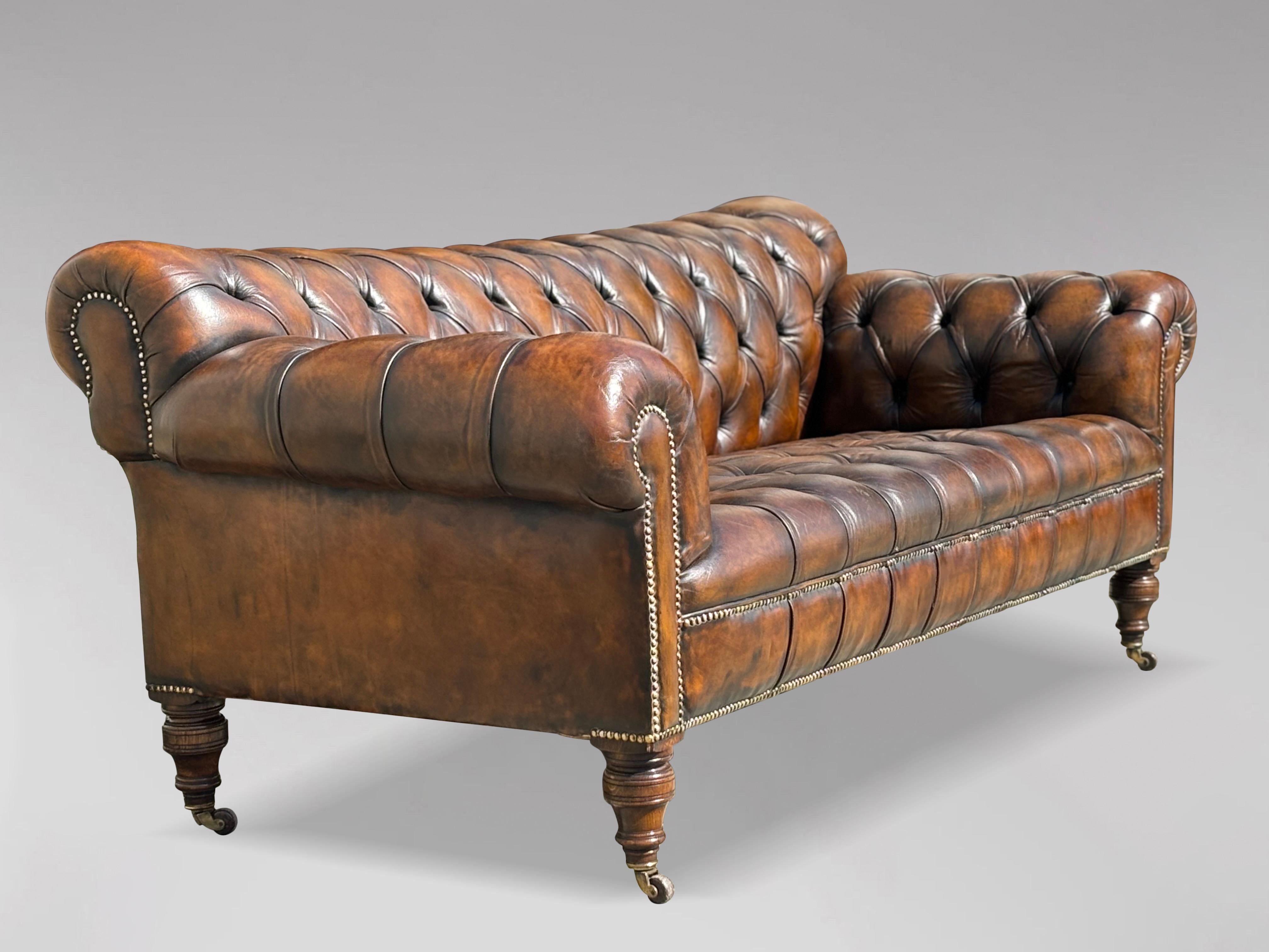 19th Century, Victorian Period Leather Chesterfield 5