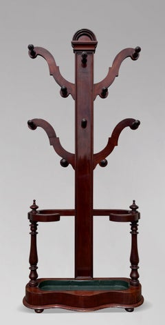 19th Century Victorian Period Mahogany Coat Rack Hall Stand