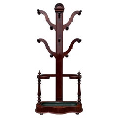 19th Century Victorian Period Mahogany Coat Rack Hall Stand