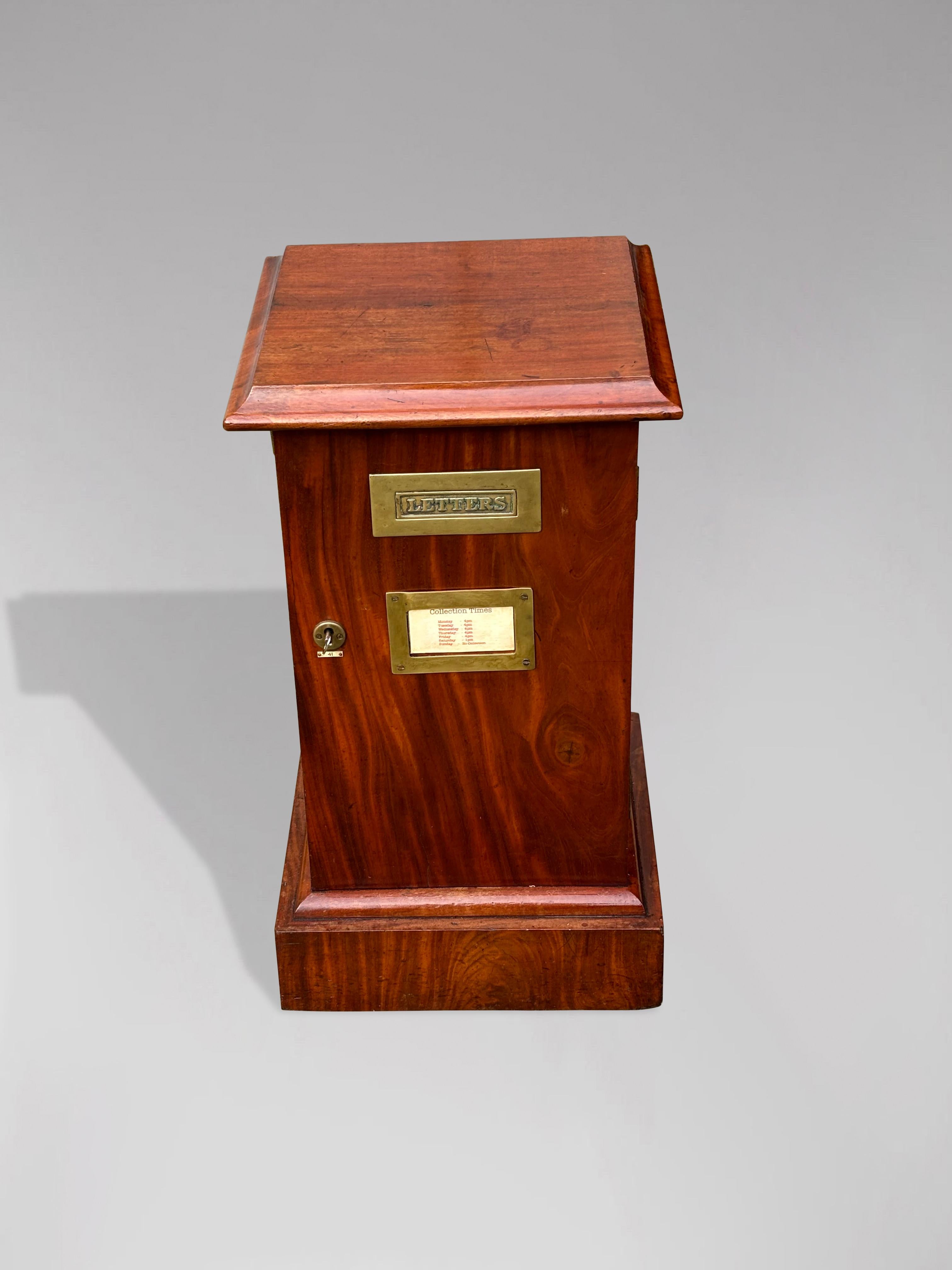 Polished 19th Century Victorian Period Mahogany Country House Letter Box For Sale