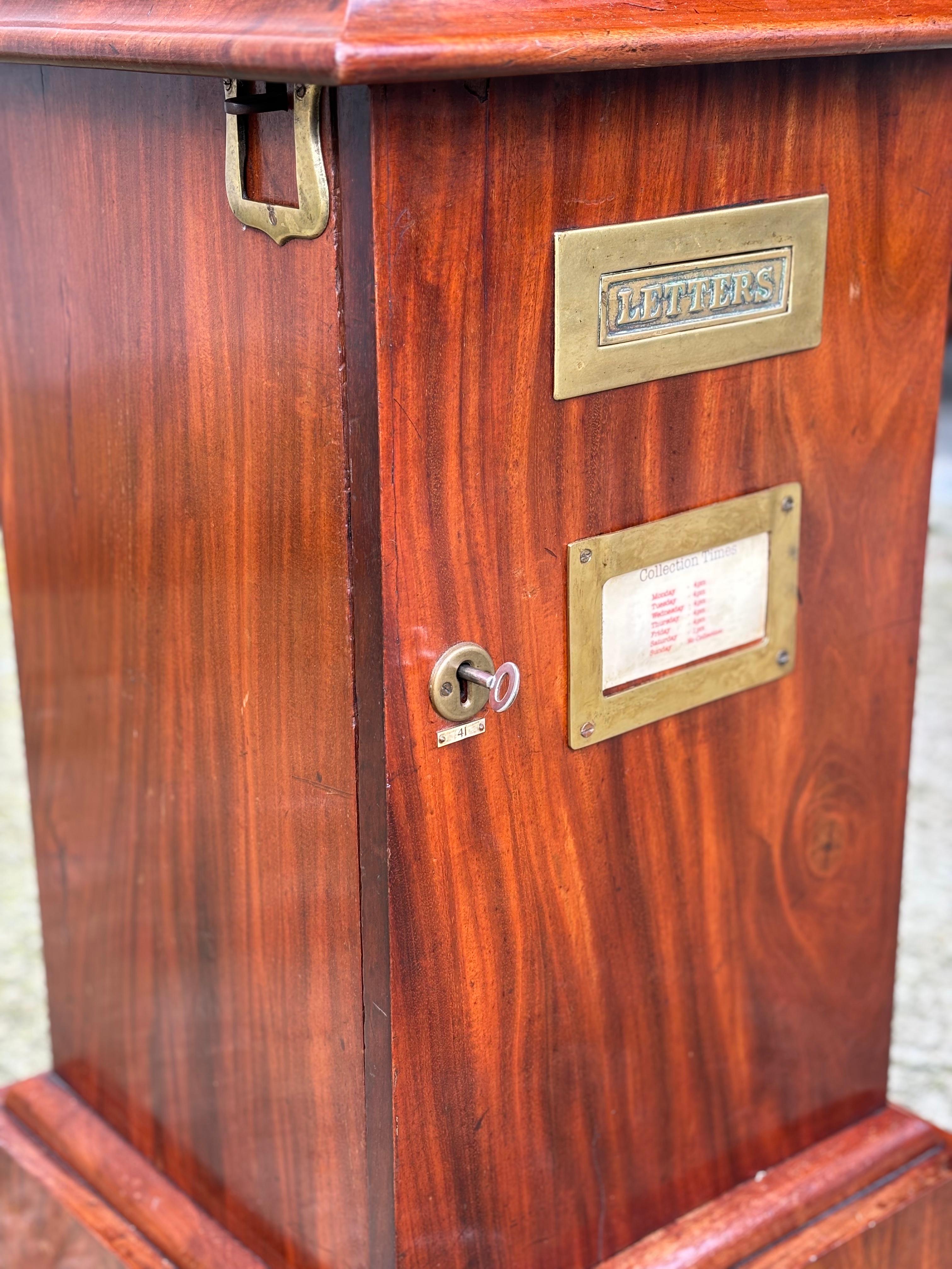 Wood 19th Century Victorian Period Mahogany Country House Letter Box For Sale