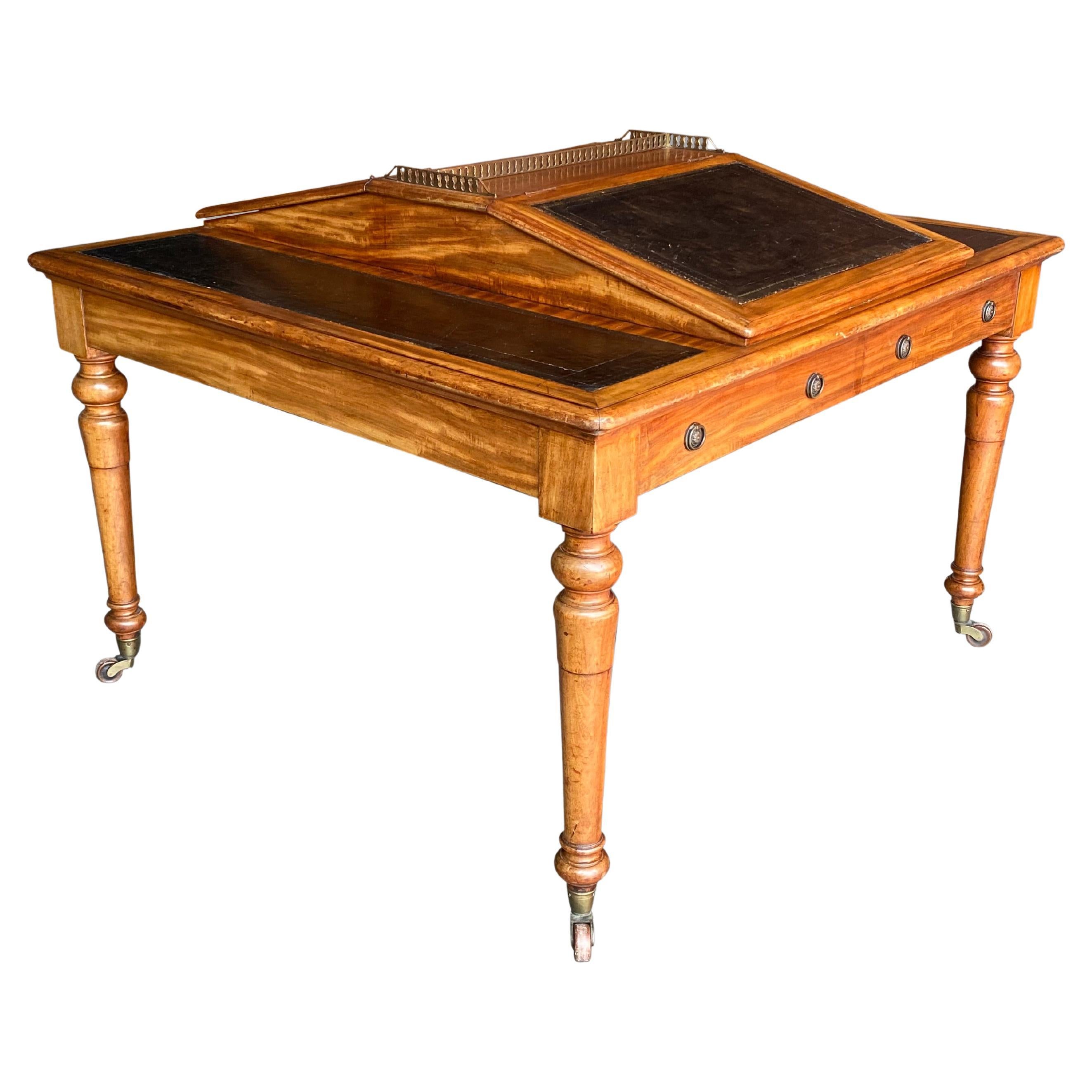 Table à écrire pour associé d'époque victorienne du 19ème siècle en vente