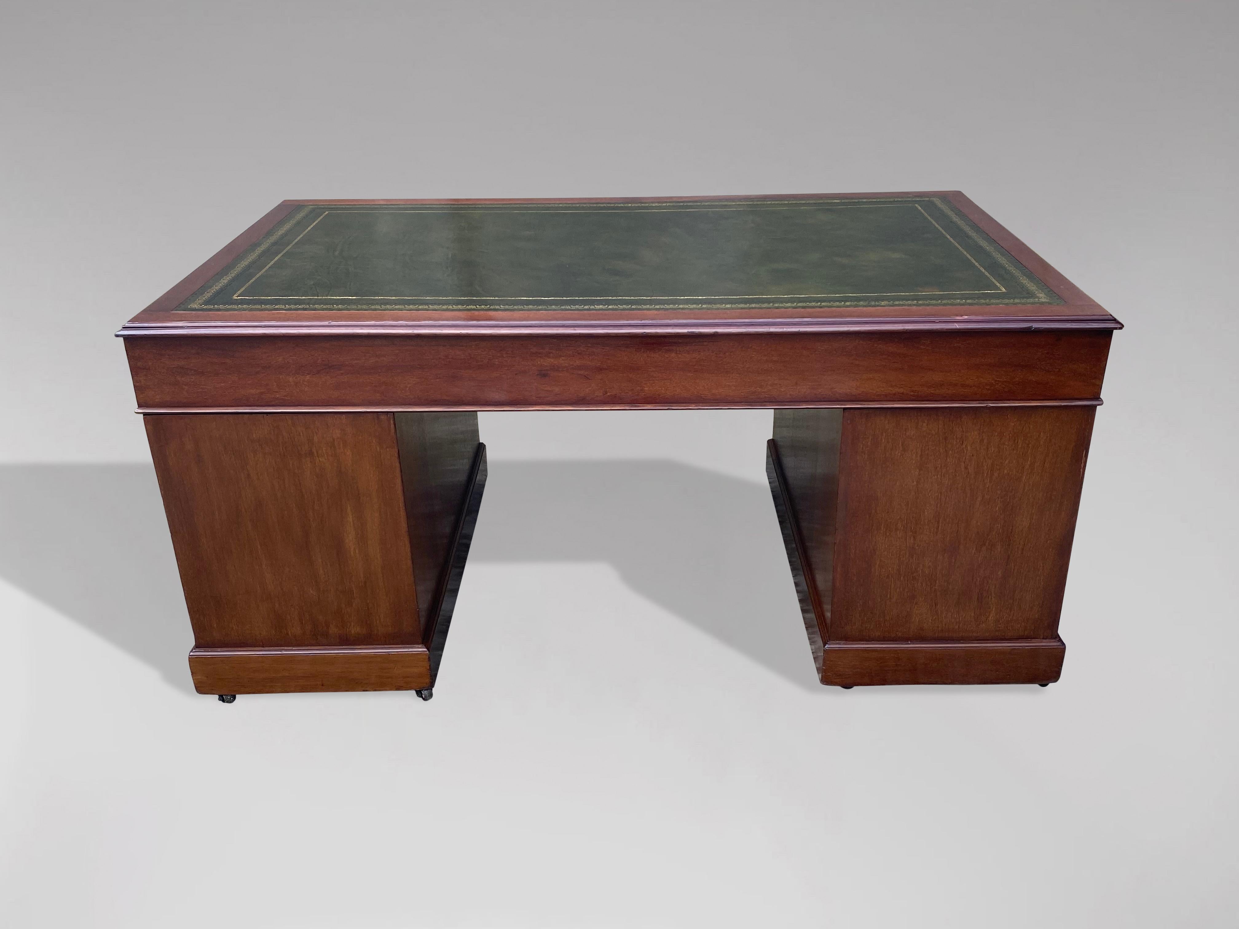 British 19th Century Victorian Period Mahogany pedestal Desk