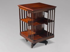 19th Century Victorian Period Mahogany Two-Tier Revolving Bookcase