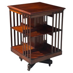 19th Century Victorian Period Mahogany Two-Tier Revolving Bookcase