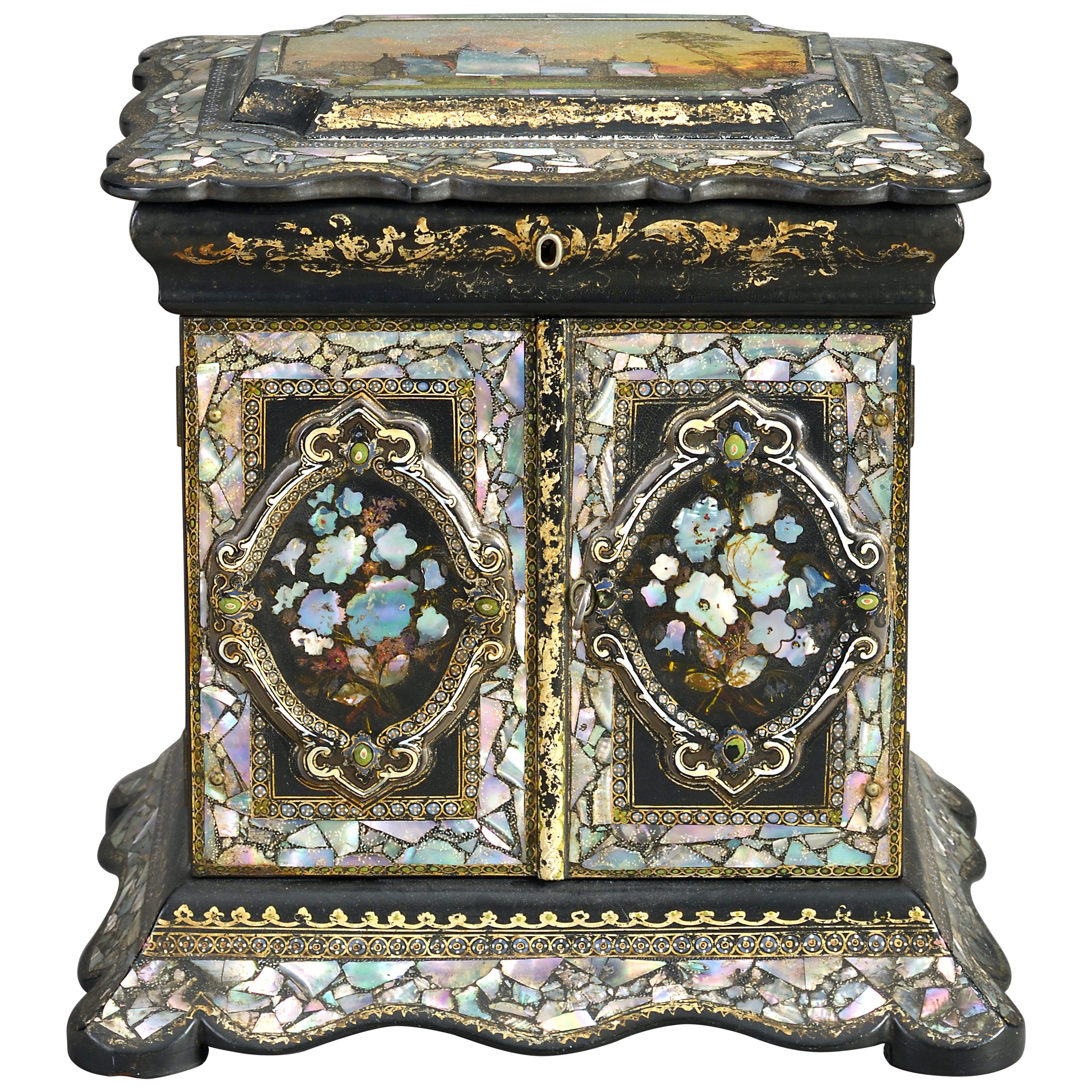 19th Century Victorian Period Mother of Pearl Sewing Box