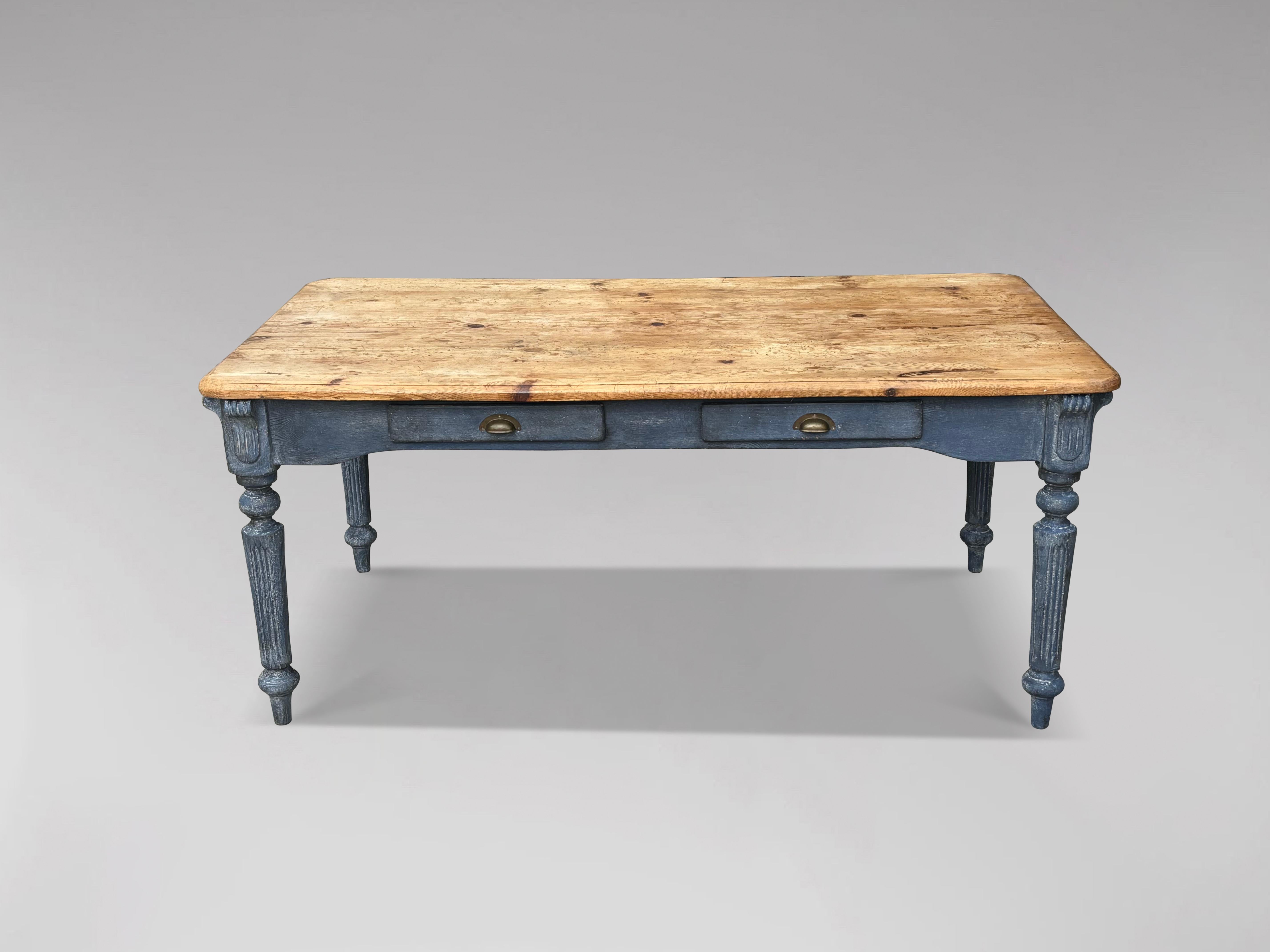 19th Century Victorian Period Pine Top Farmhouse Dining Table 5