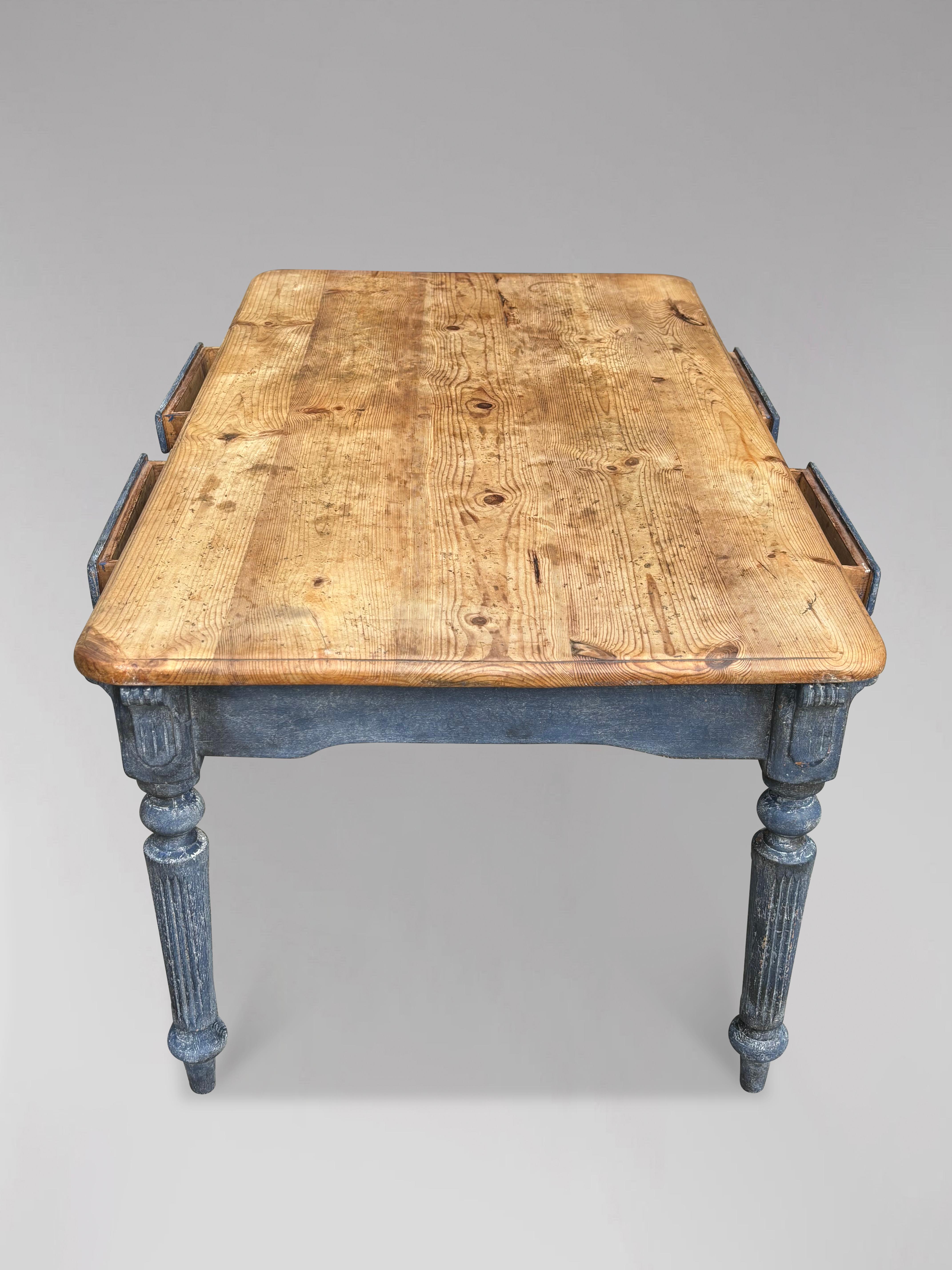 19th Century Victorian Period Pine Top Farmhouse Dining Table 1