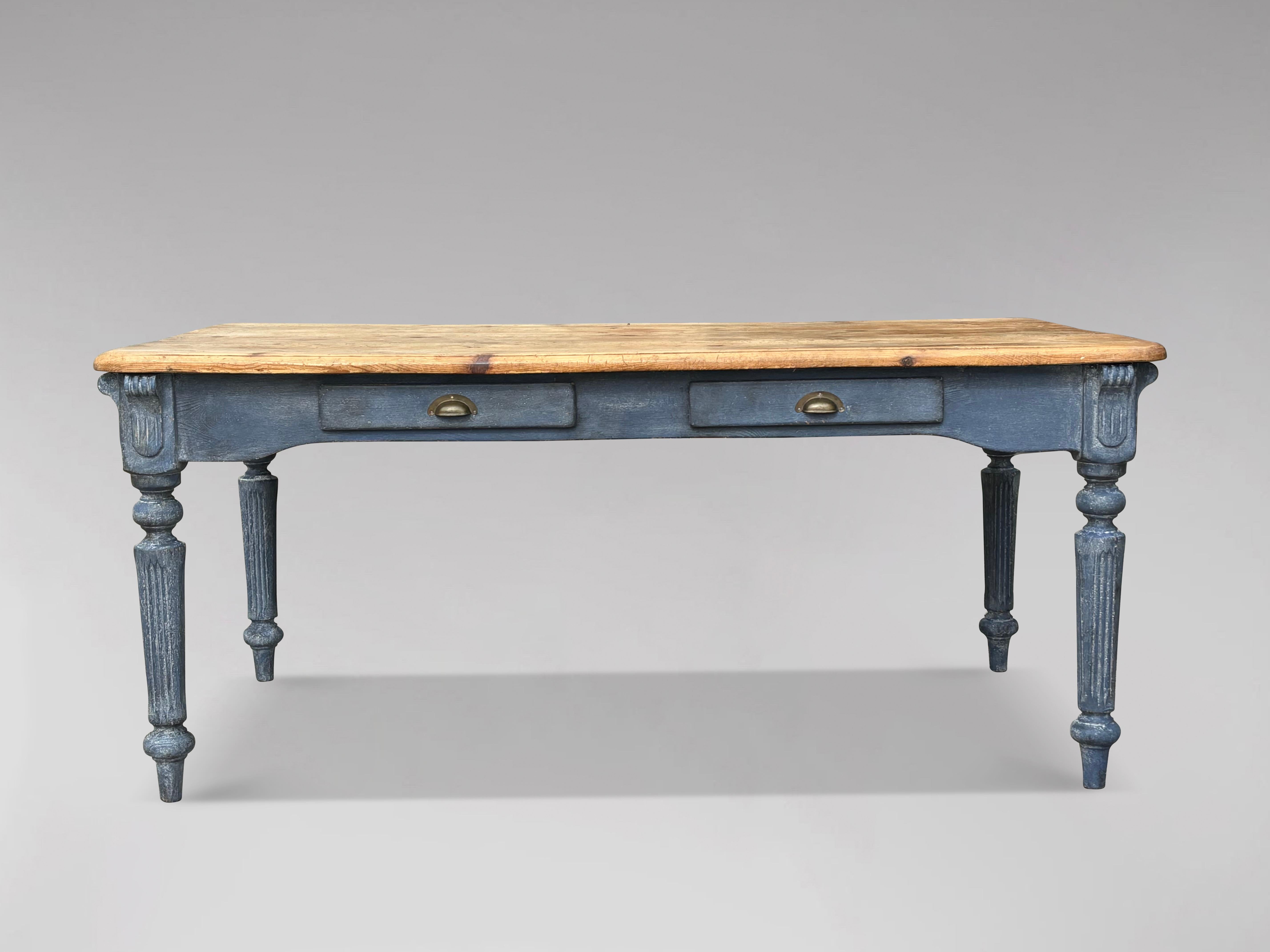 19th Century Victorian Period Pine Top Farmhouse Dining Table 2