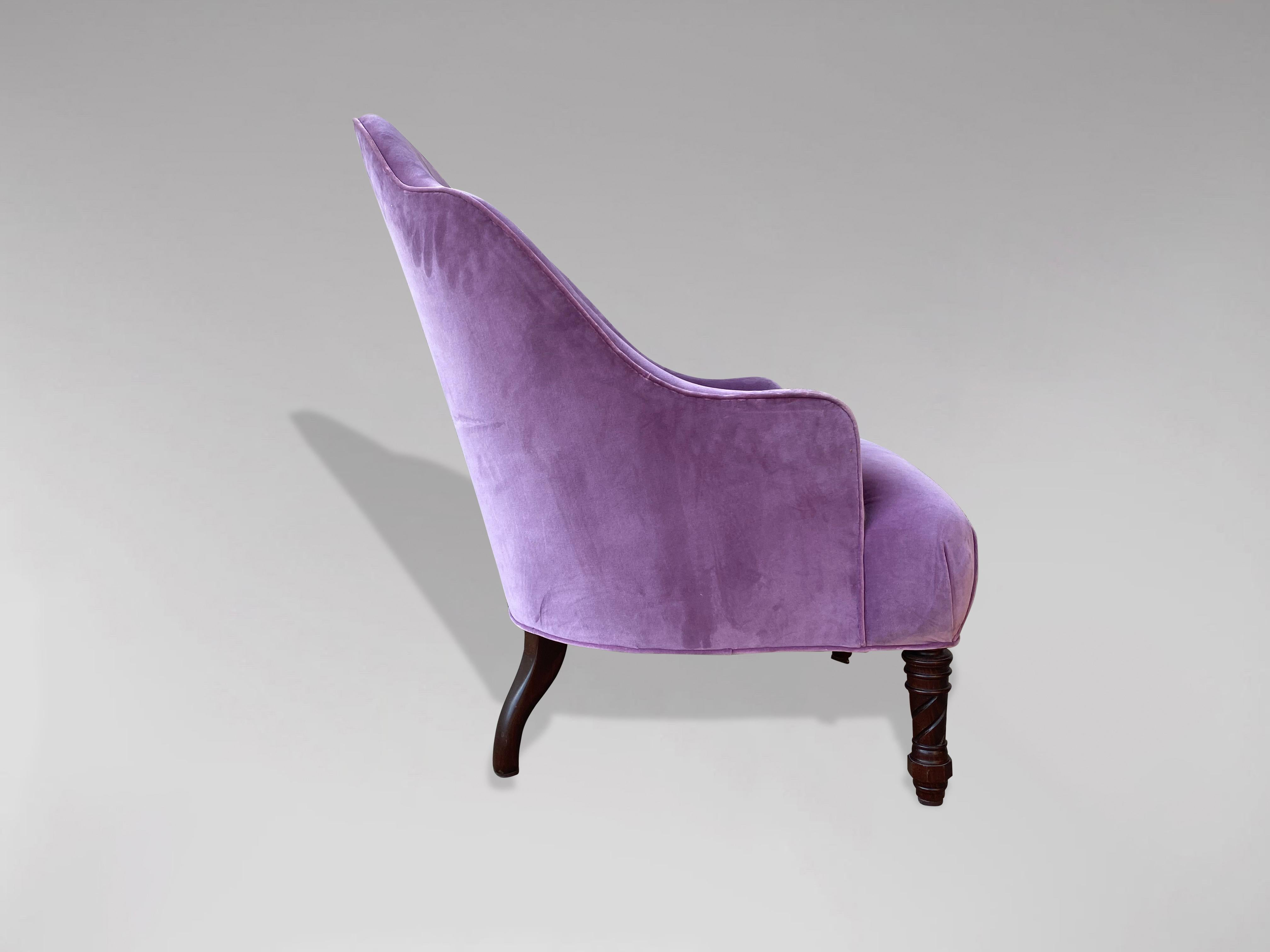 Victorien Fauteuil en forme de baignoire, 19e siècle, époque victorienne en vente