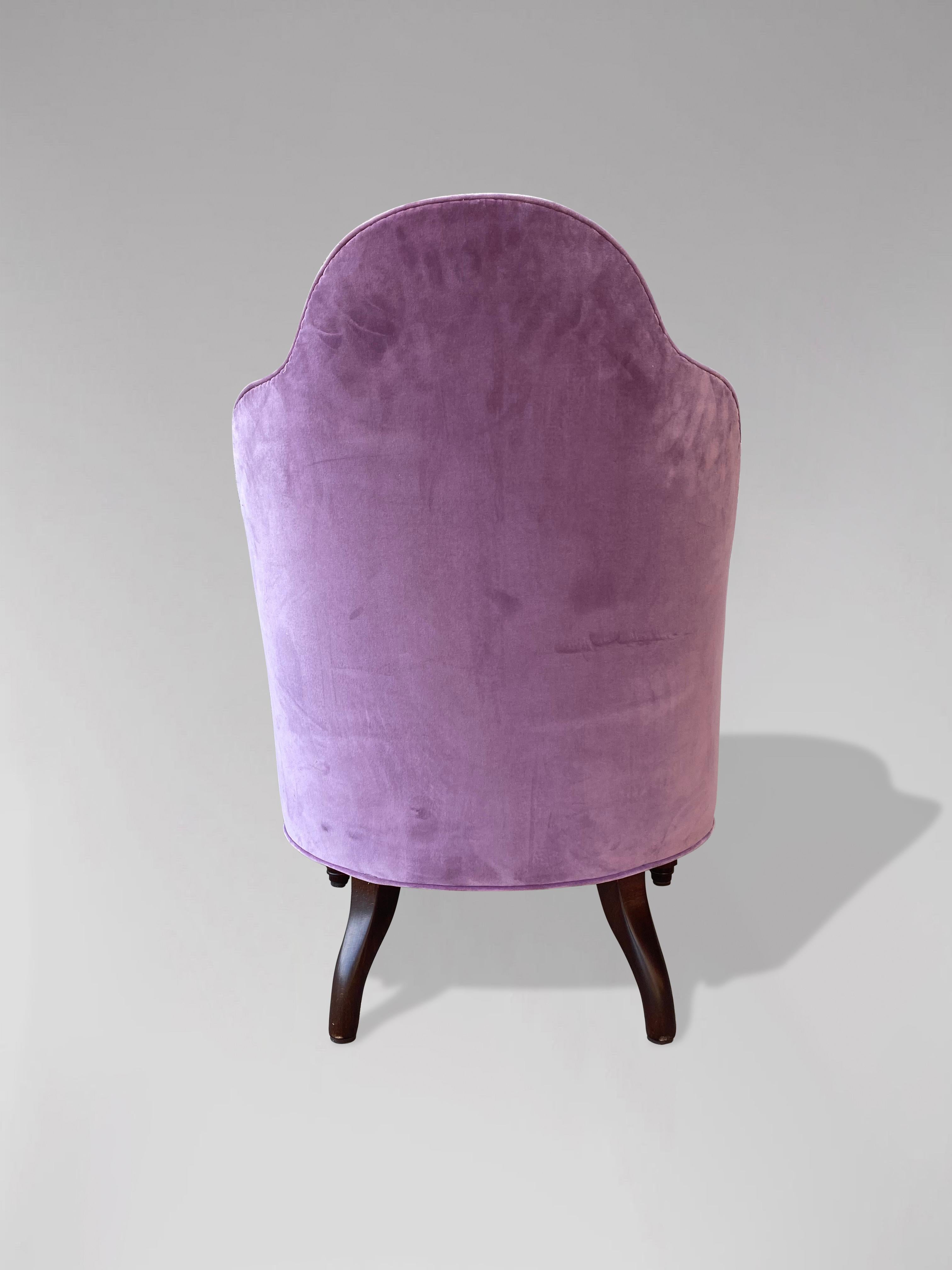 Wannenförmiger Sessel aus der viktorianischen Zeit des 19. (Handgefertigt) im Angebot