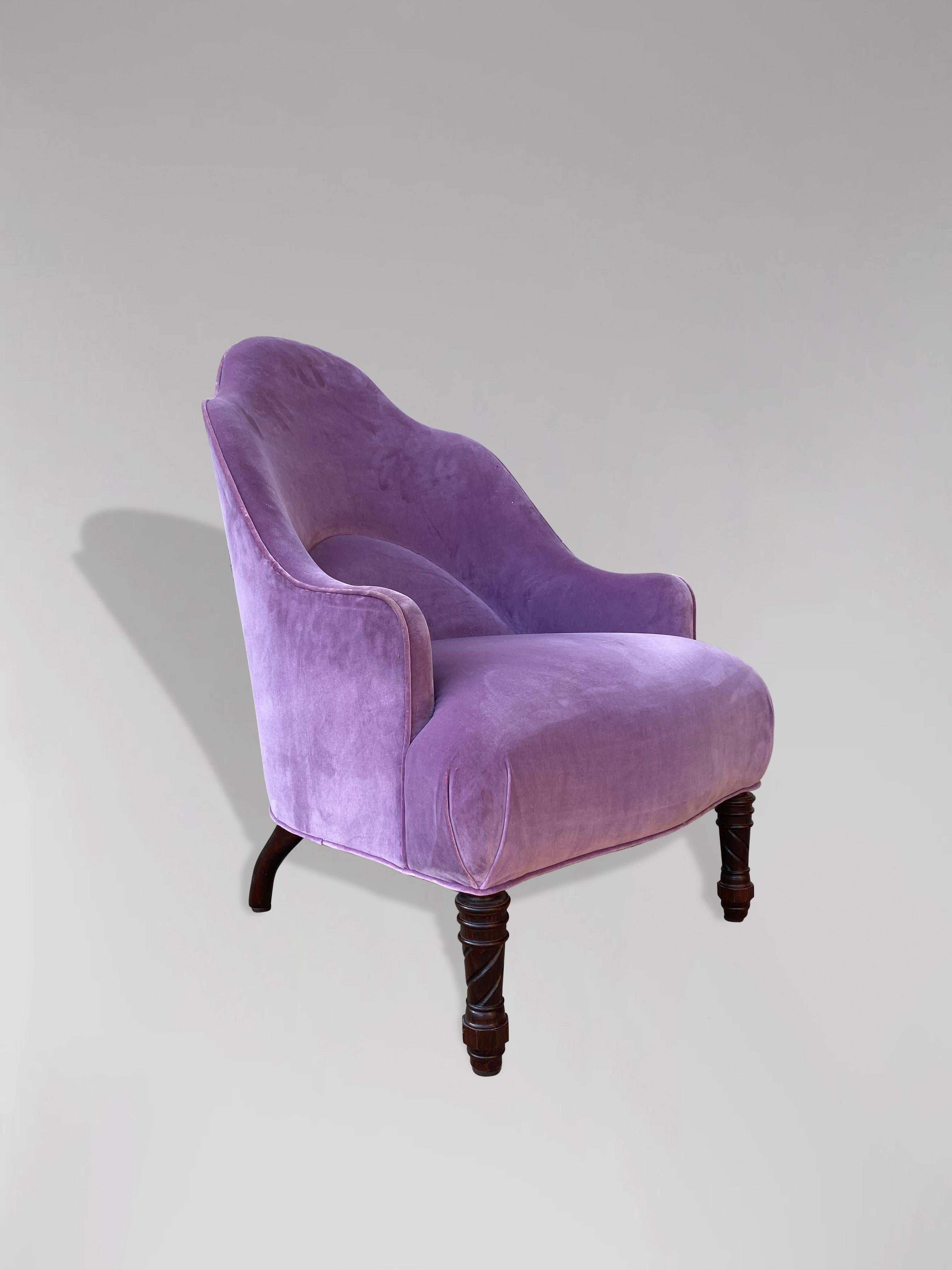 Wannenförmiger Sessel aus der viktorianischen Zeit des 19. im Zustand „Gut“ im Angebot in Petworth,West Sussex, GB