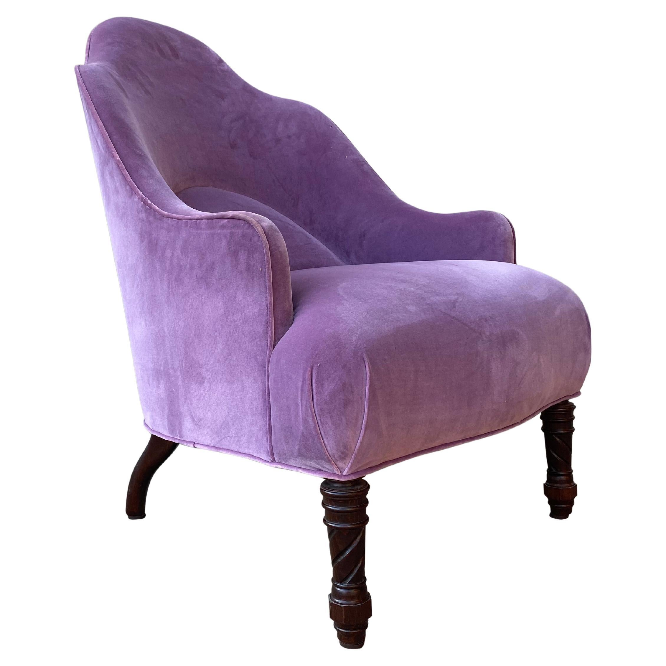Wannenförmiger Sessel aus der viktorianischen Zeit des 19. im Angebot