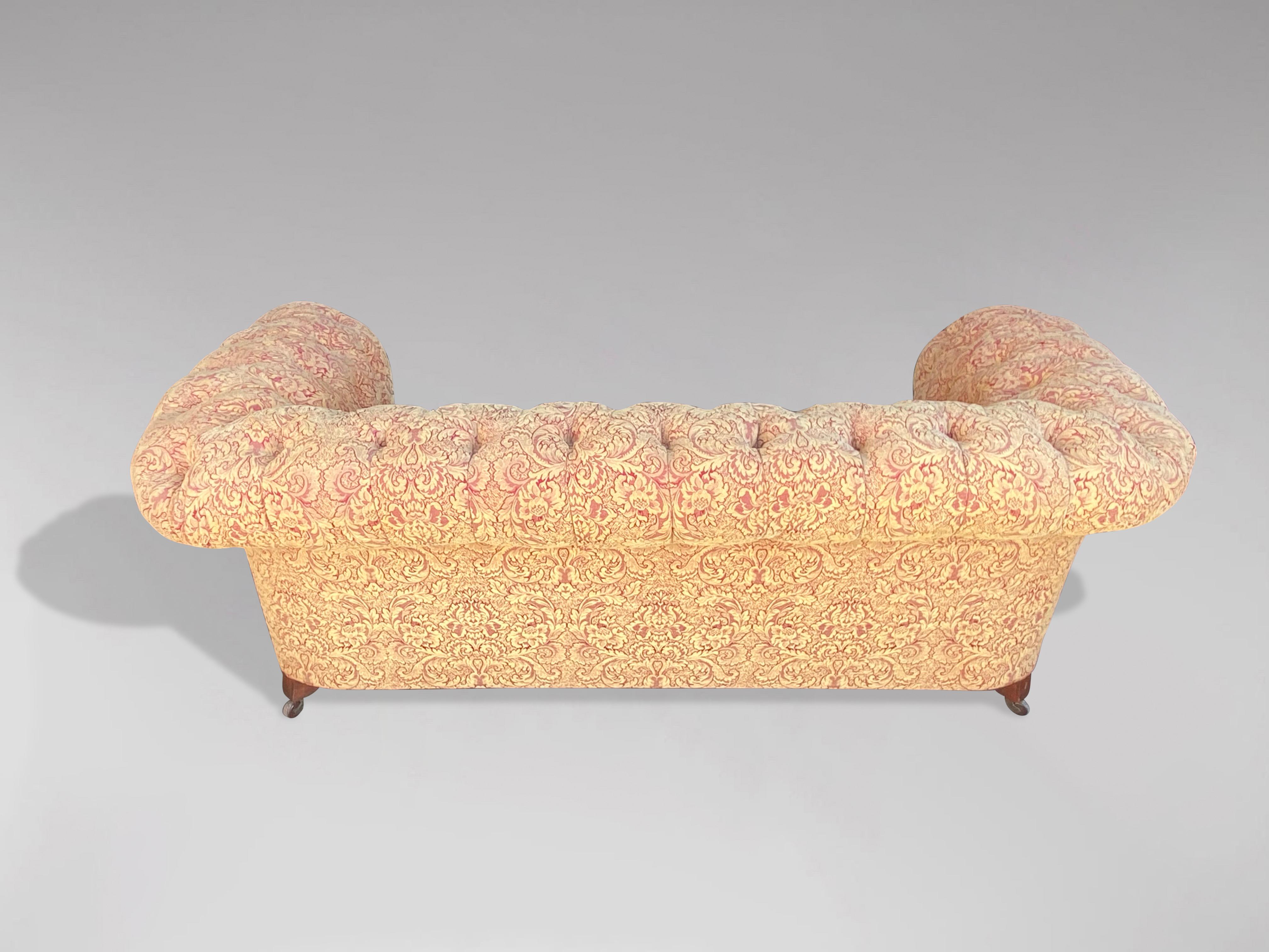 Hand-Crafted 19th Century Victorian Period Upholstered Chesterfield Sofa
