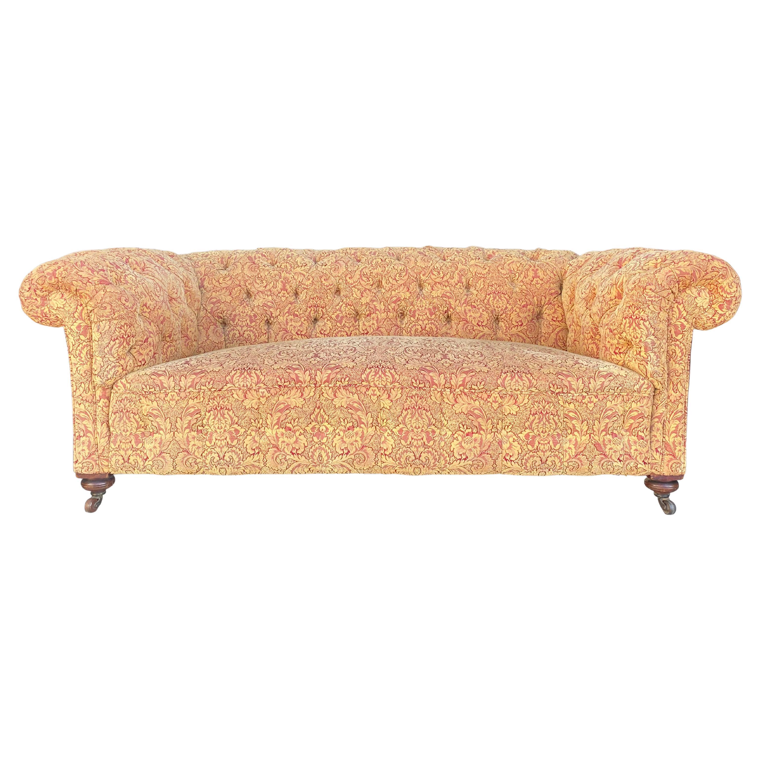 19th Century Victorian Period Upholstered Chesterfield Sofa