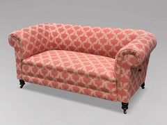19th Century Victorian Period Upholstered Drop-End Chesterfield Sofa