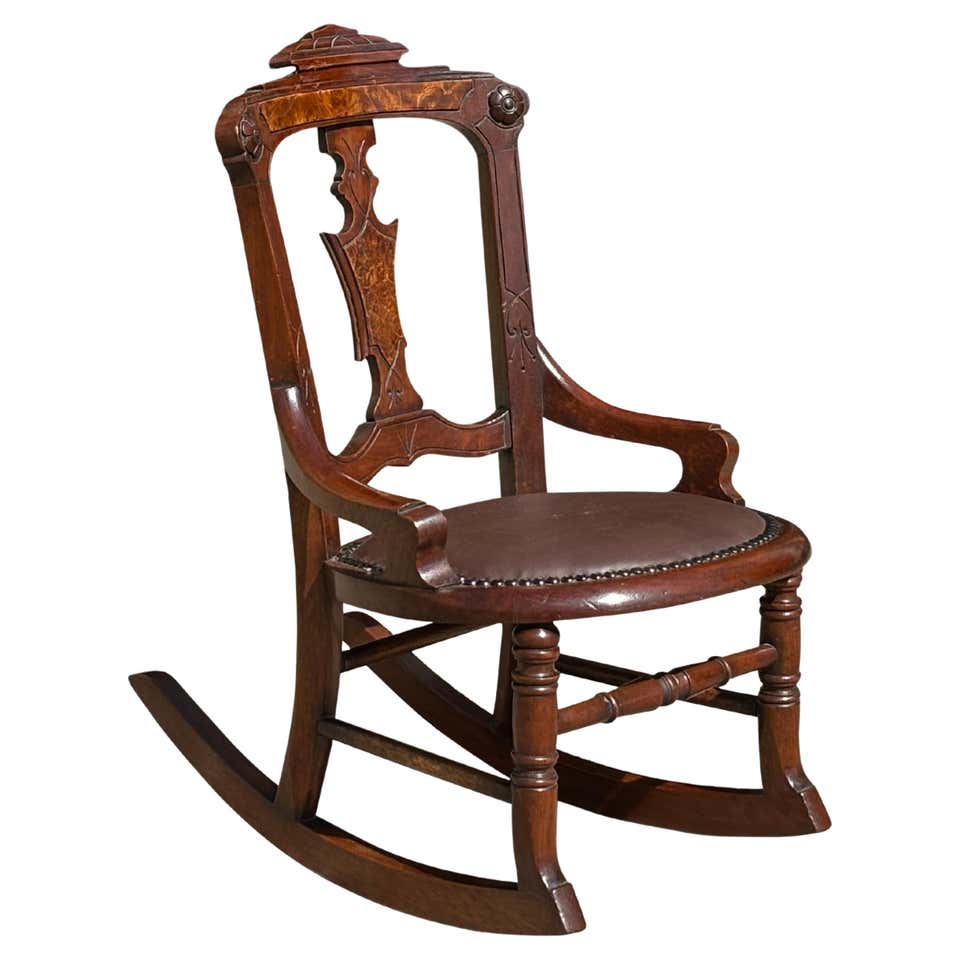 Intricate Old Rocker Antique Victorian Walnut and Cane Carved Rocker Rocking Chair Queen ...