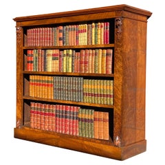 19th Century Victorian Period Walnut Open Bookcase